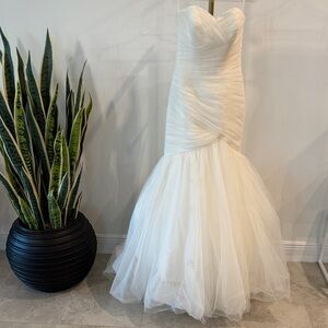 Strapless Ivory Mermaid Wedding Dress with Tulle Skirt